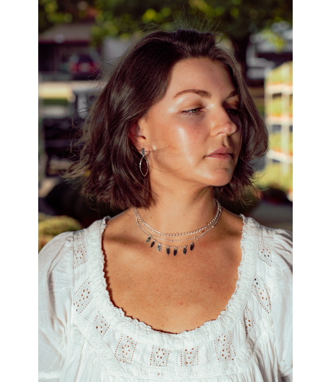 Sequin Leaves Stud Earrings