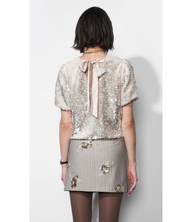 Greylin Grace Velvet Sequin Bubble Top