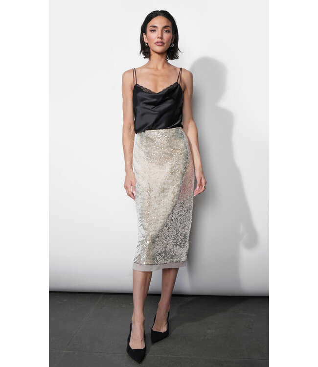 Greylin Gianna Velvet Midi Skirt