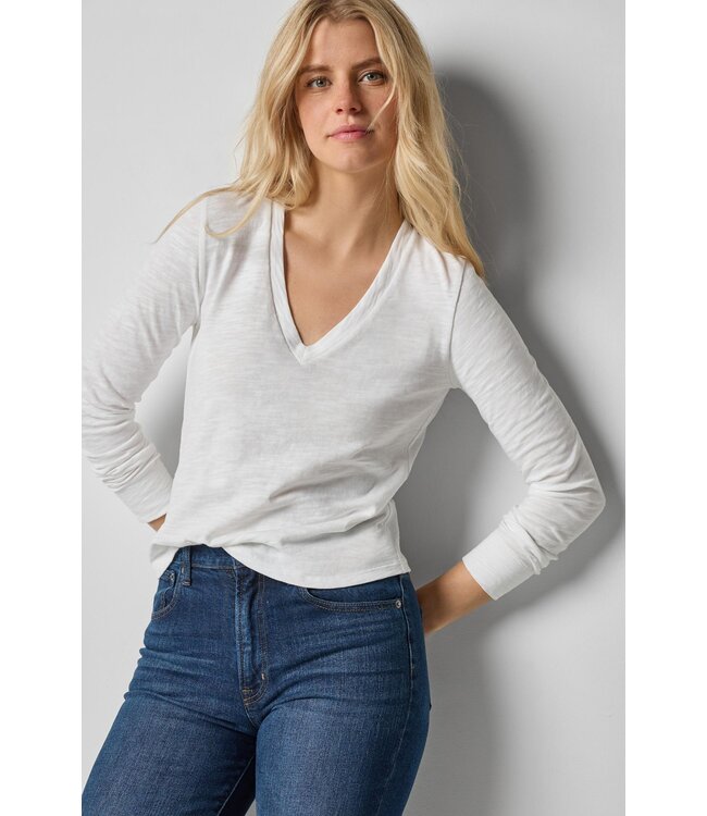 Lilla P Long Sleeve Self Trim V-Neck