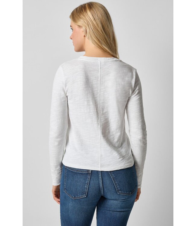 Lilla P Long Sleeve Self Trim V-Neck