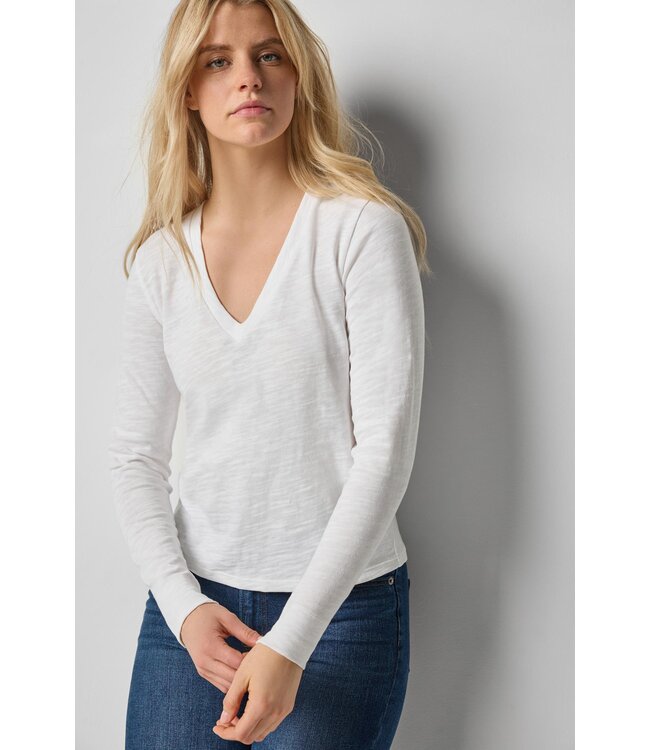 Lilla P Long Sleeve Self Trim V-Neck