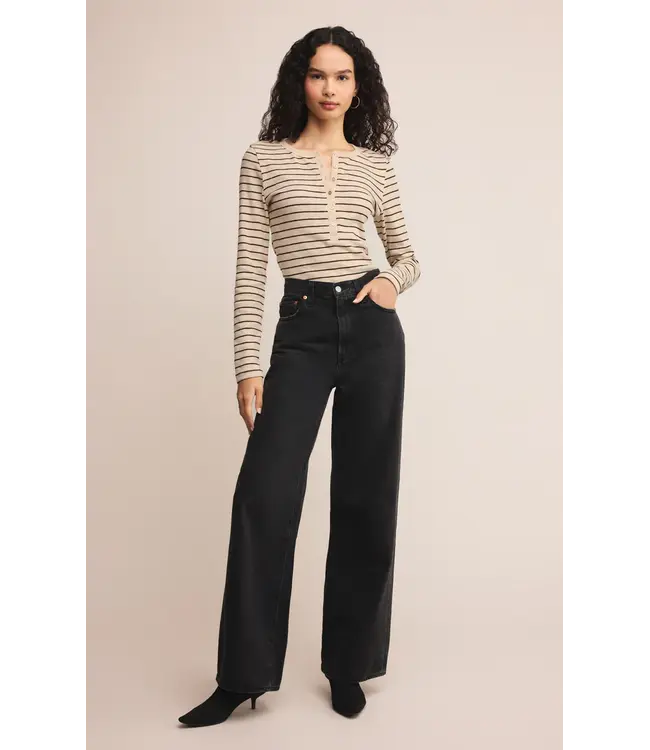 Z Supply Evie Stripe Henley L/S Tee