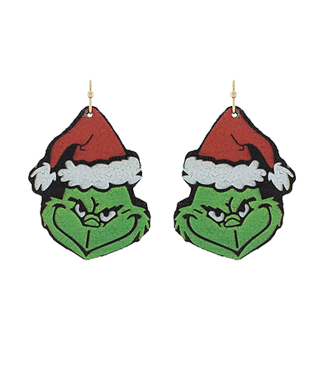 Grinch Printed Earrings