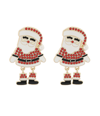 Shimmery Santa Earrings