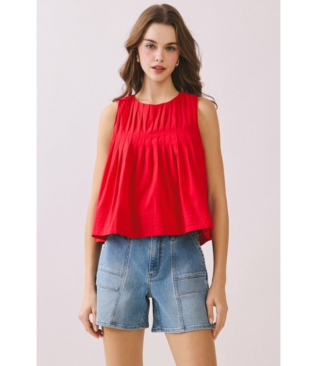 Going Out Pleated Tank