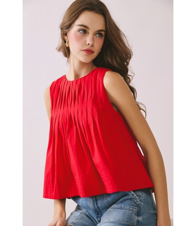 Going Out Pleated Tank