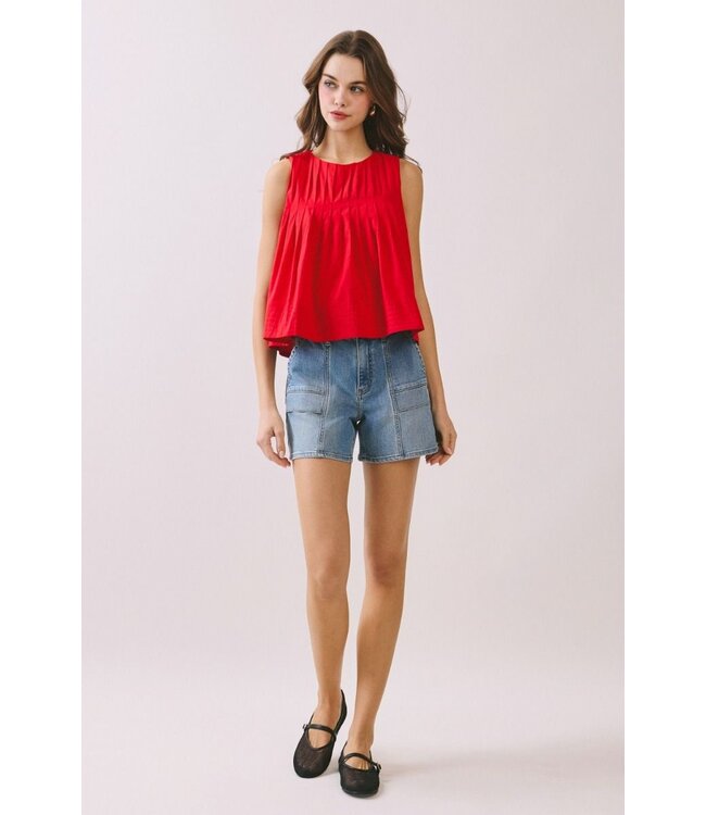 Going Out Pleated Tank