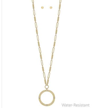 Clip Chain Round Pendant Necklace