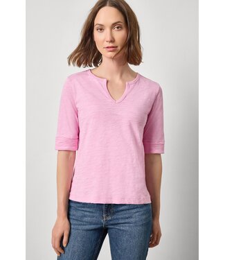 Lilla P Rib Trim Elbow Split Neck