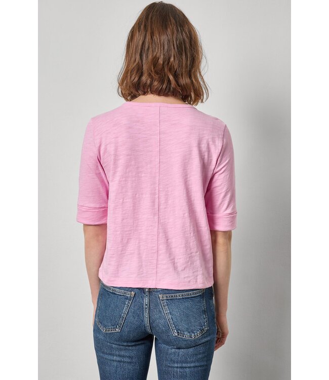 Lilla P Rib Trim Elbow Split Neck