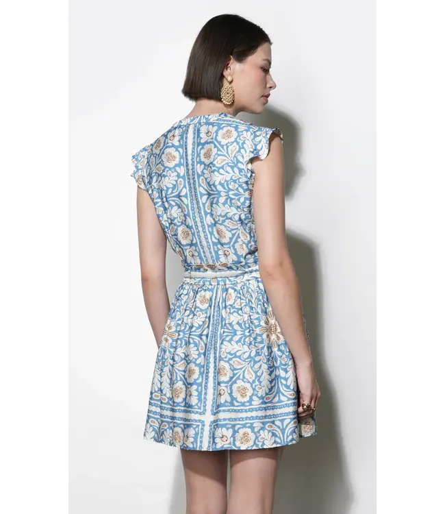 Greylin Bailey Flutter Sleeve Belted Mini