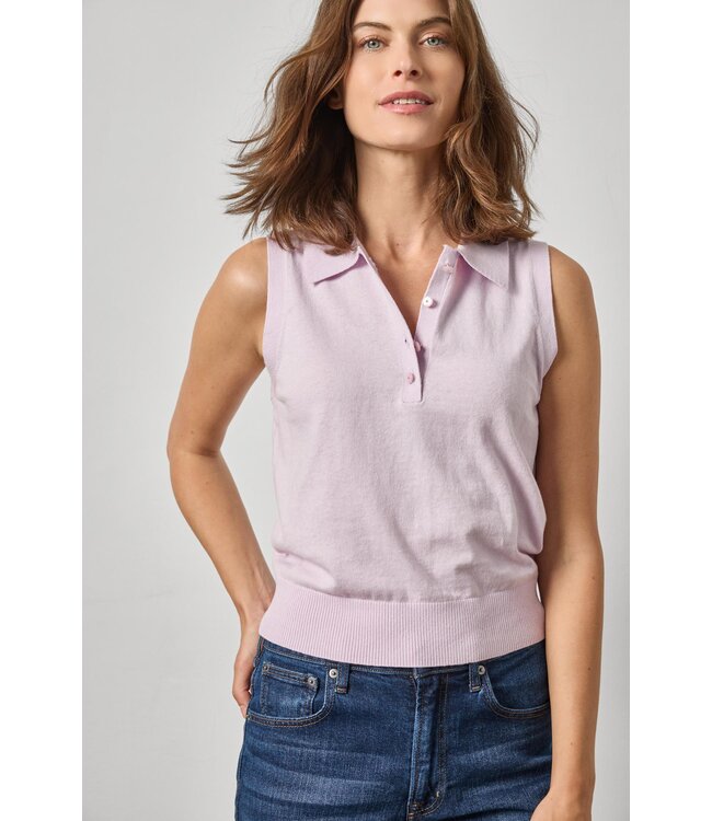 Lilla P Sleeveless Polo Sweater