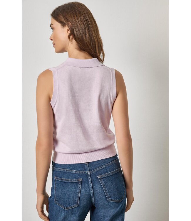 Lilla P Sleeveless Polo Sweater
