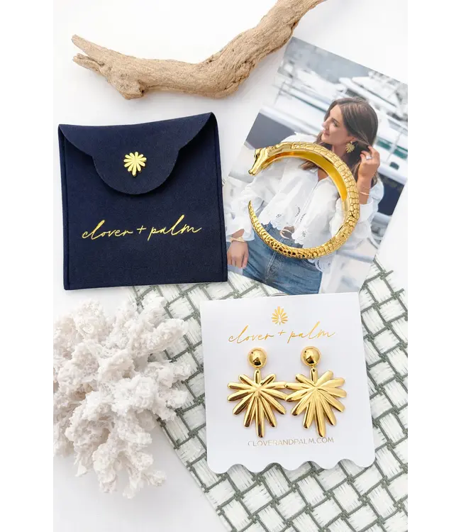 Clover + Palm Signature Palm Post Earrings