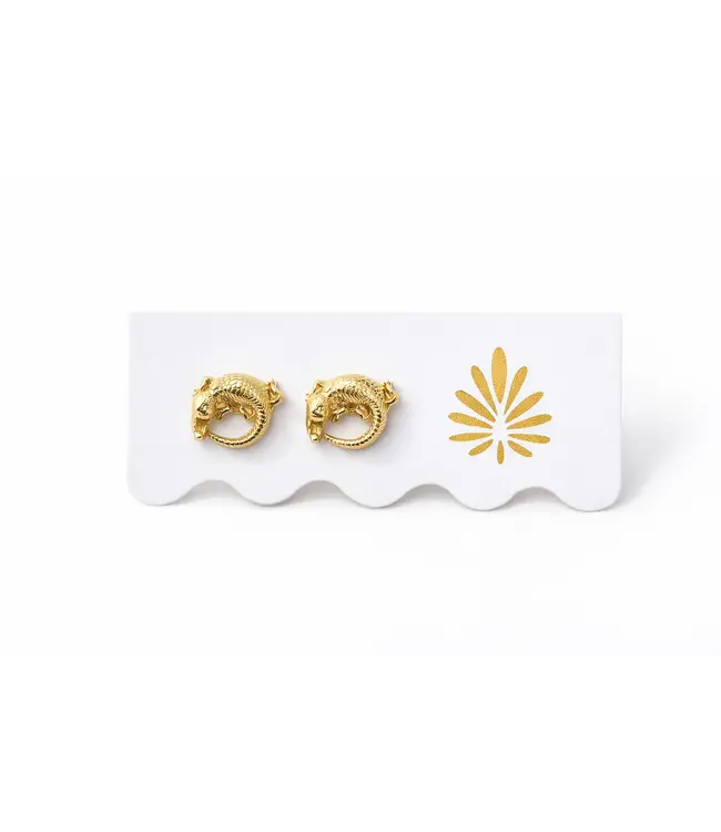 Clover + Palm Alligator Studs