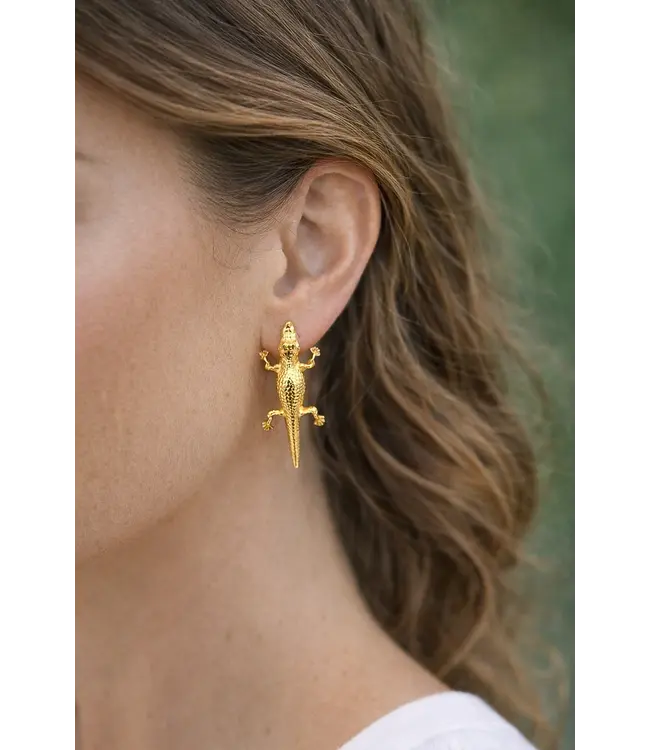 Clover + Palm Alligator Earrings