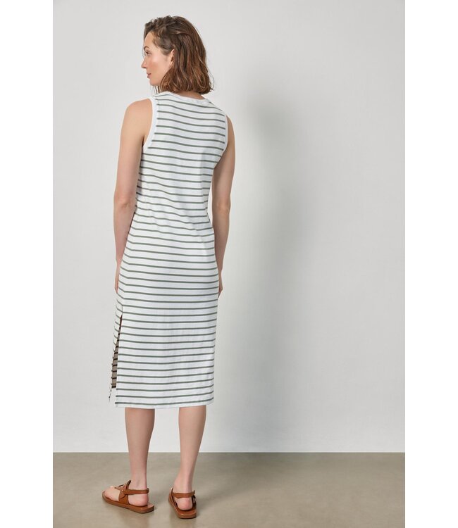 Lilla P Rib Stripe Side Slit Tank Dress