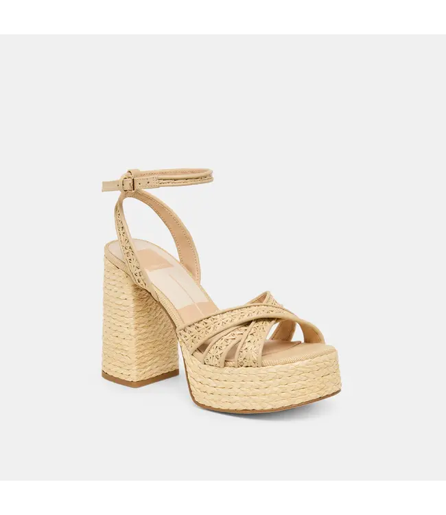 Dolce Vita Danila Heels Lt Natural Cross Hatch Raffia