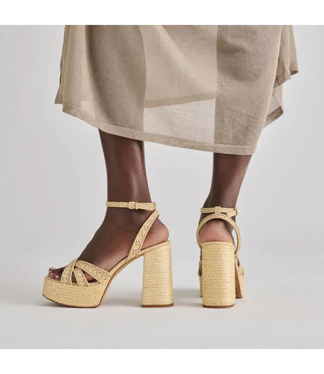Dolce Vita Danila Heels Lt Natural Cross Hatch Raffia