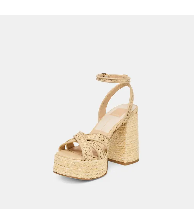 Dolce Vita Danila Heels Lt Natural Cross Hatch Raffia