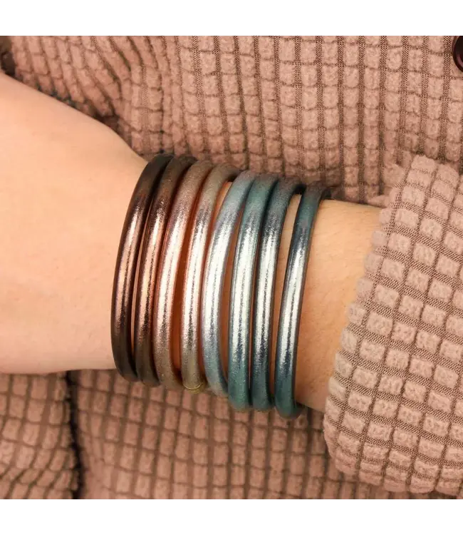 BudhaGirl All Weather Bangles Serenity Prayer - Set of 4
