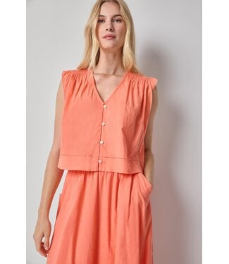 Lilla P Smocked Shoulder V-Neck