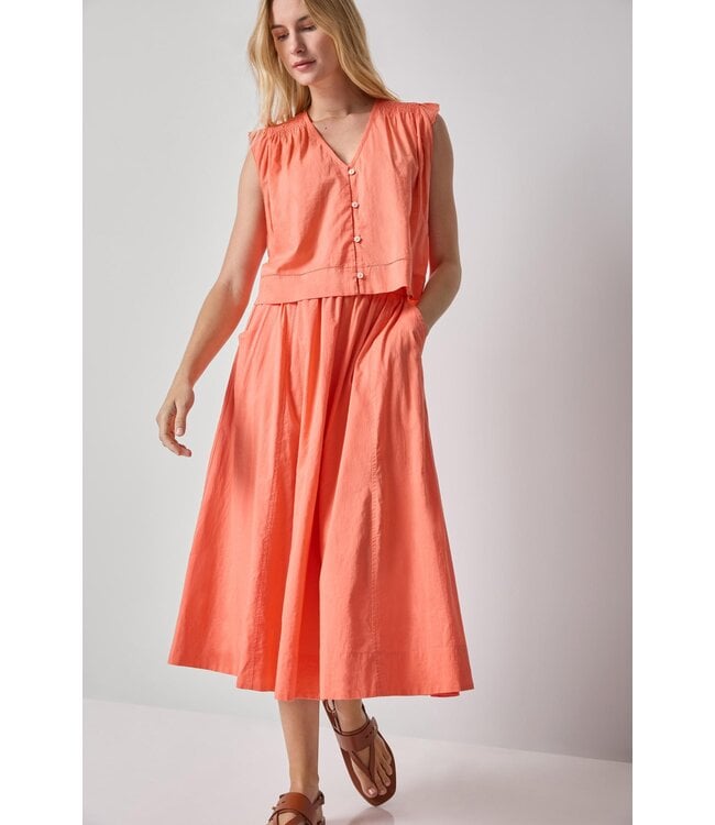 Lilla P Smocked Shoulder V-Neck