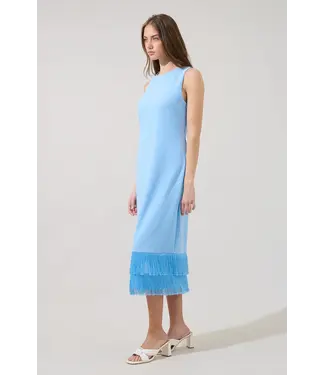 Amenia Sleeveless Fringe Midi Dress