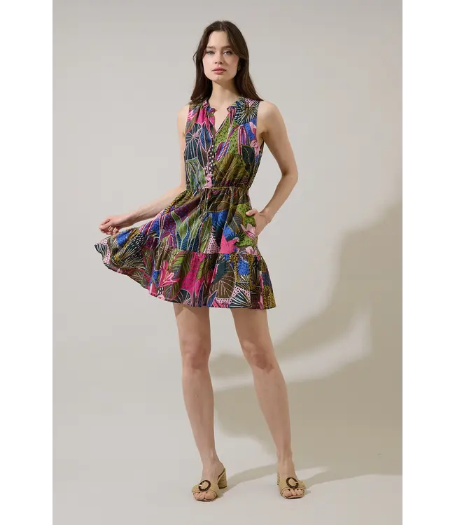 Jenla Floral Itzel Shift Mini Dress