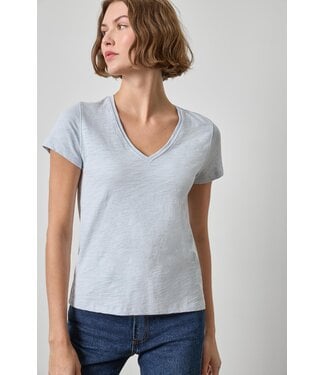 Lilla P Short Sleeve Back Seam V-Neck
