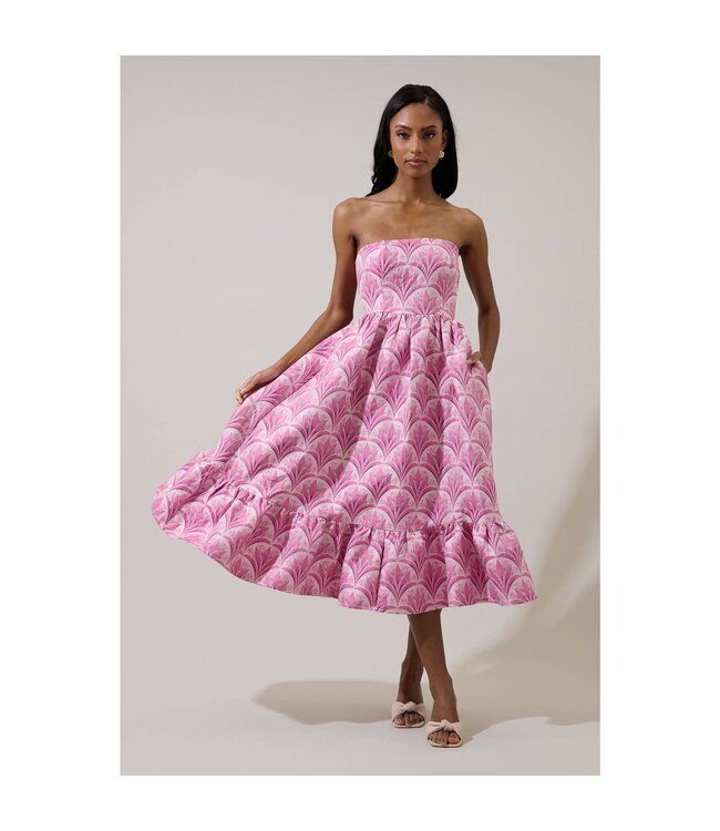 Aurra Strapless Midi Dress