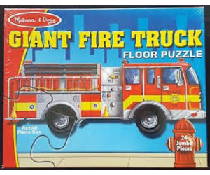 Melissa Doug M D Fire Engine Giant Floor Puzzle 24 Pc