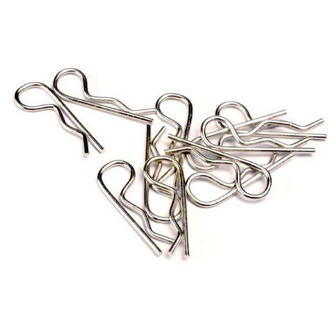 1834 Body clips (12) (standard size) silver / natural finish