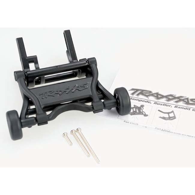 TRX-3678 Traxxas Wheelie bar, assembled (black) (fits Slash, Stampede®, Rustler®, Bandit series)