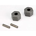 TRX - Traxxas TRX-3654 Traxxas Wheel hubs, hex (tall offset, Rustler®/Stampede® front) (2)/ axle pins (2.5x10mm) (2)