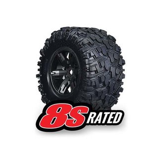 TRX - Traxxas TRX-7772X Traxxas Tires & wheels, assembled, glued (X-Maxx® black wheels, Maxx® AT tires, foam inserts) (left & right) (2)