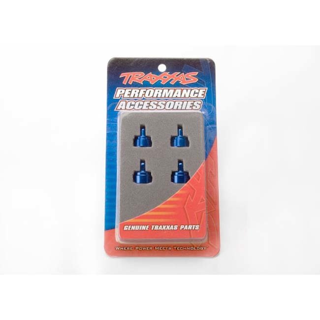 TRX-3767A Traxxas Shock caps, aluminum (blue-anodized) (4) (fits all Ultra Shocks)