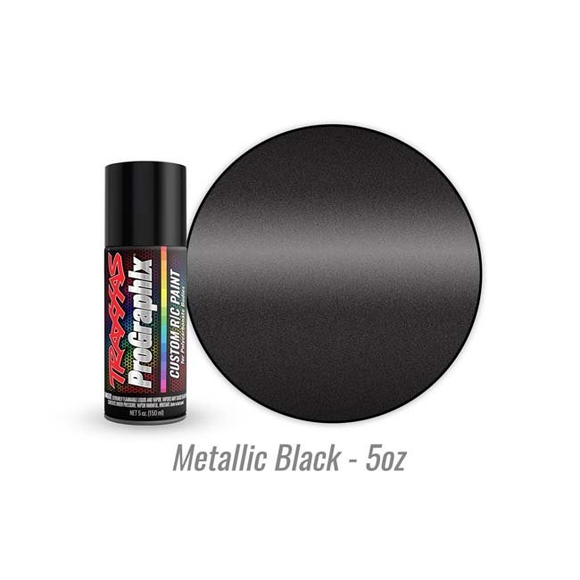 TRX-5075 Traxxas R/C body paint, ProGraphix™, Metallic Black (5oz aerosol)
