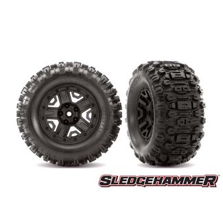 TRX - Traxxas TRX-6792 Traxxas Tires & wheels, assembled, glued (black 2.8" wheels, Sledgehammer tires, foam inserts) (2) (TSM rated)