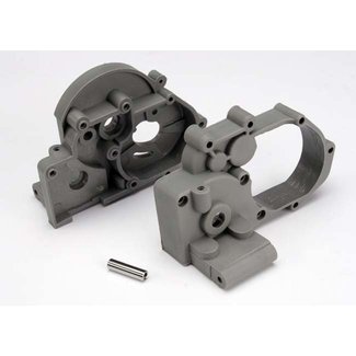 TRX - Traxxas TRX-3691A Traxxas Gearbox halves (l&r) (grey) w/ idler gear shaft