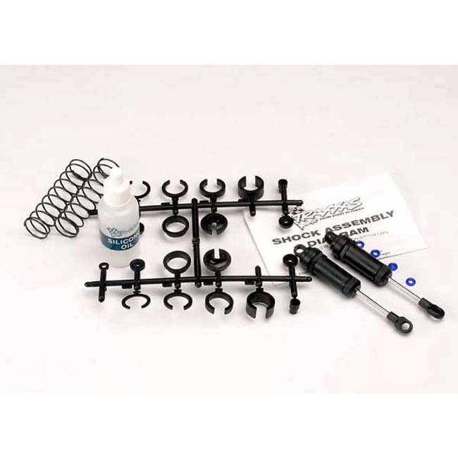 TRX - Traxxas TRX-3760 Traxxas Ultra Shocks (black) (long) (complete w/ spring pre-load spacers & springs) (front) (2)