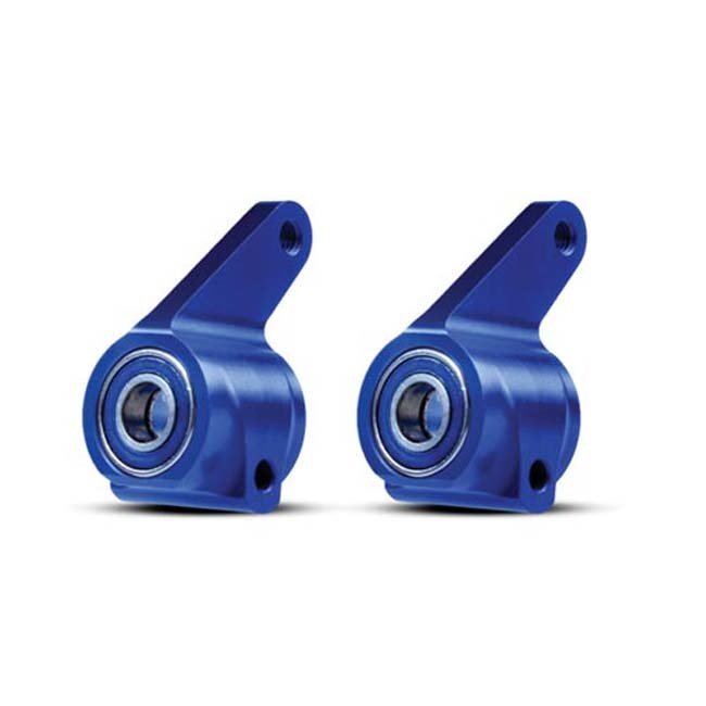 TRX-3636A Traxxas Steering blocks, Rustler®/Stampede®/Bandit (2), 6061-T6 aluminum (blue-anodized)/ 5x11mm ball bearings (4)