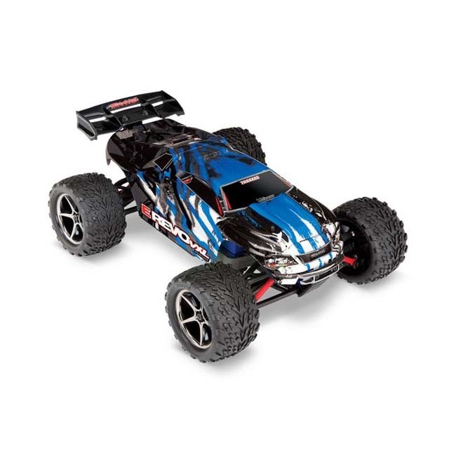 TRX-71076-3-BLUEX Traxxas E-Revo VXL: 1/16-Scale 4WD Racing Monster Truck with TQi Traxxas Link Enabled 2.4GHz Radio System & Traxxas Stability Management (TSM)