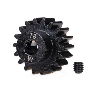 TRX - Traxxas TRX-6491R Traxxas Gear, 18-T pinion (machined) (1.0 metric pitch) (fits 5mm shaft)/ set screw (compatible with steel spur gears)