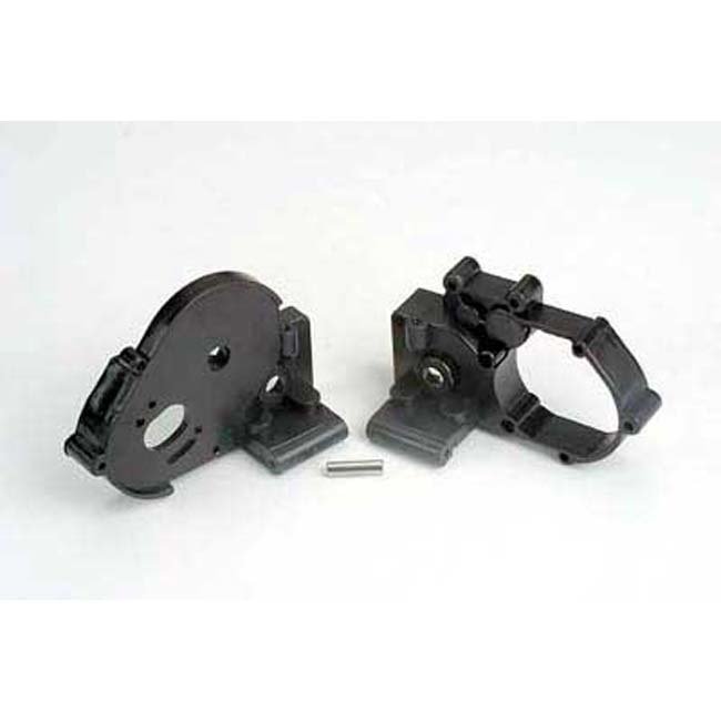 TRX-3691 Traxxas Gearbox halves (l&r) (black) w/ idler gear shaft