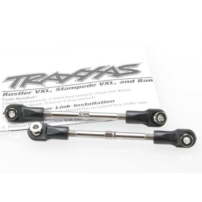 TRX-3745 Traxxas Turnbuckles, toe link, 59mm (78mm center to center) (2) (assembled with rod ends and hollow balls)