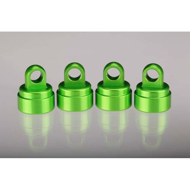 TRX-3767G Traxxas Shock caps, aluminum (green-anodized) (4) (fits all Ultra Shocks)