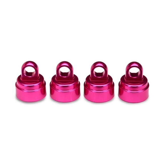 TRX-3767P Traxxas Shock caps, aluminum (pink-anodized) (4) (fits all Ultra Shocks)