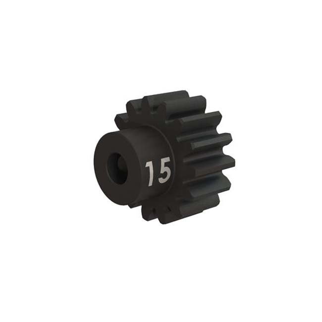 TRX-3945X Traxxas Gear, 15-T pinion (32-p), heavy duty (machined, hardened steel)/ set screw